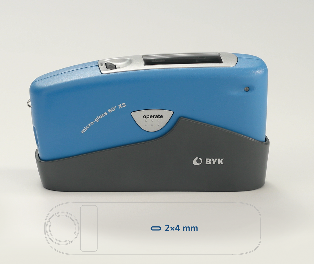 micro-gloss 60° XS gloss meter with Measuring Area: 2 x 4 mm