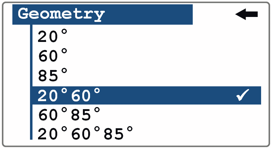 Display micro-gloss gloss meter shows geometry