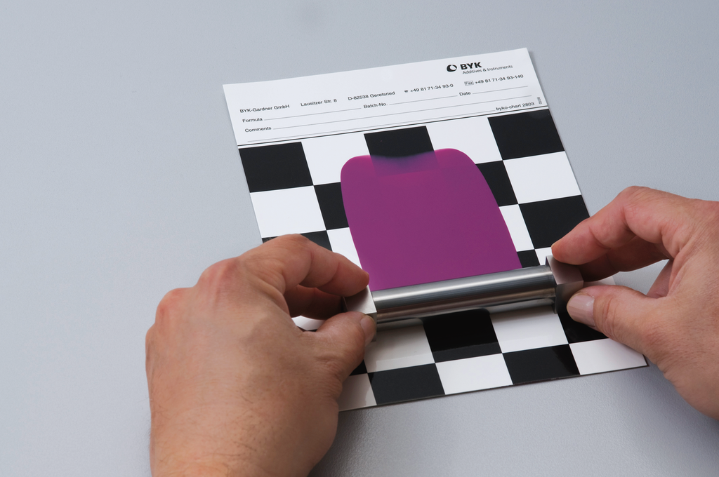 Drawdown Application with 4-sided Applicator Frame on BYK-Gardner Drawdown Card