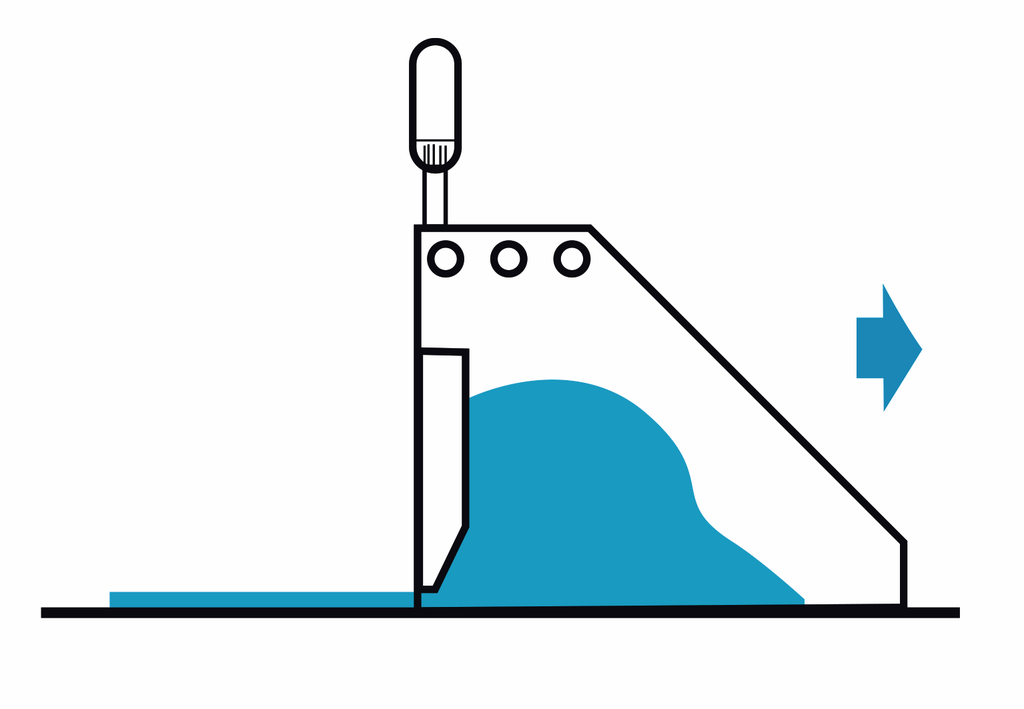 Drawdown Schema of Film Casting Knife Application Graphic