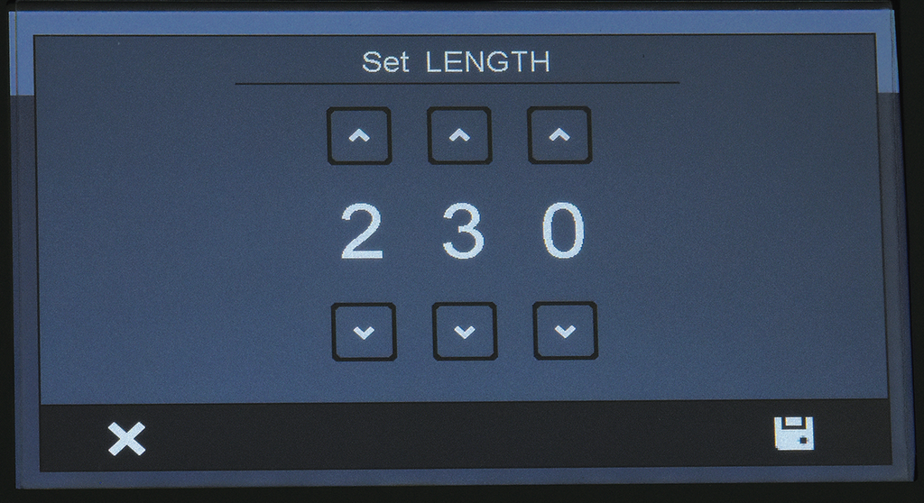 Byko-drive S, G display setup for length from BYK-Gardner
