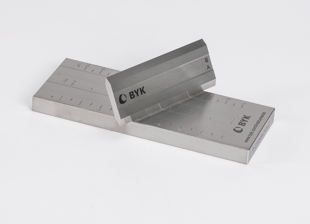 Grind gage no. 5251, groove depth range 0-1 mils from BYK-Gardner