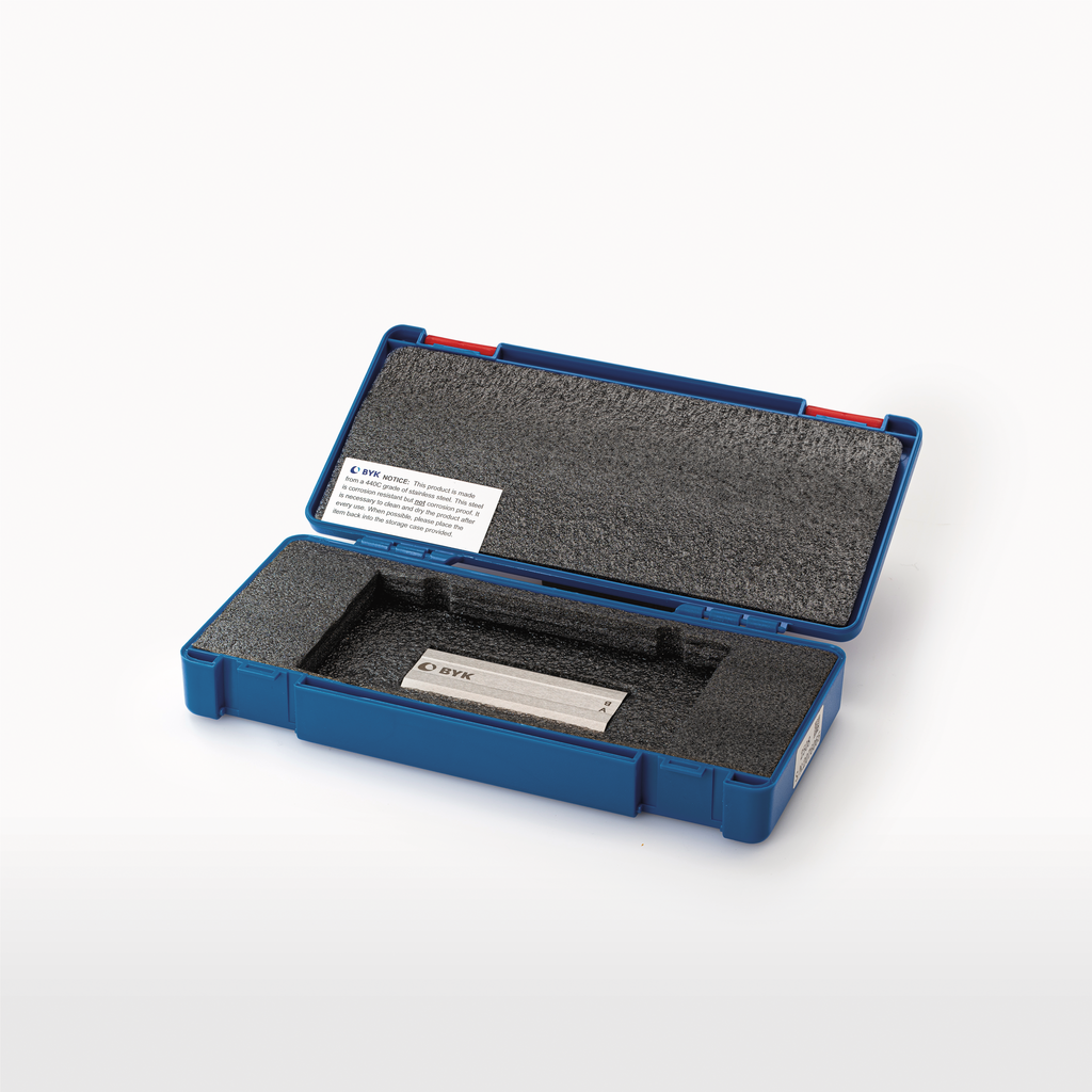 Grind Gages - µm, Hegman, one path, Article No. 2508, Grind Gage No. 51, Grind gage - groove depth range 0-25 µm, case