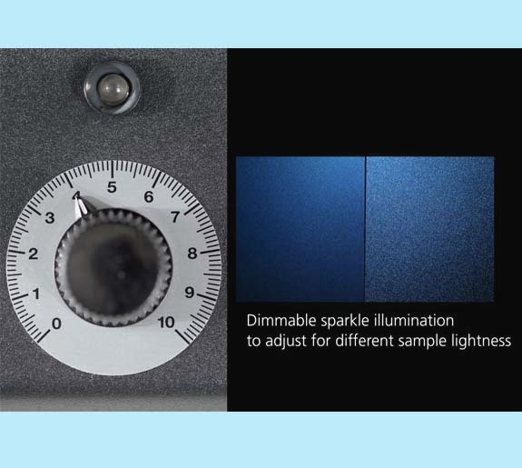 Light Booth byko-spectra effect, detail: dimmable sparkle illumination