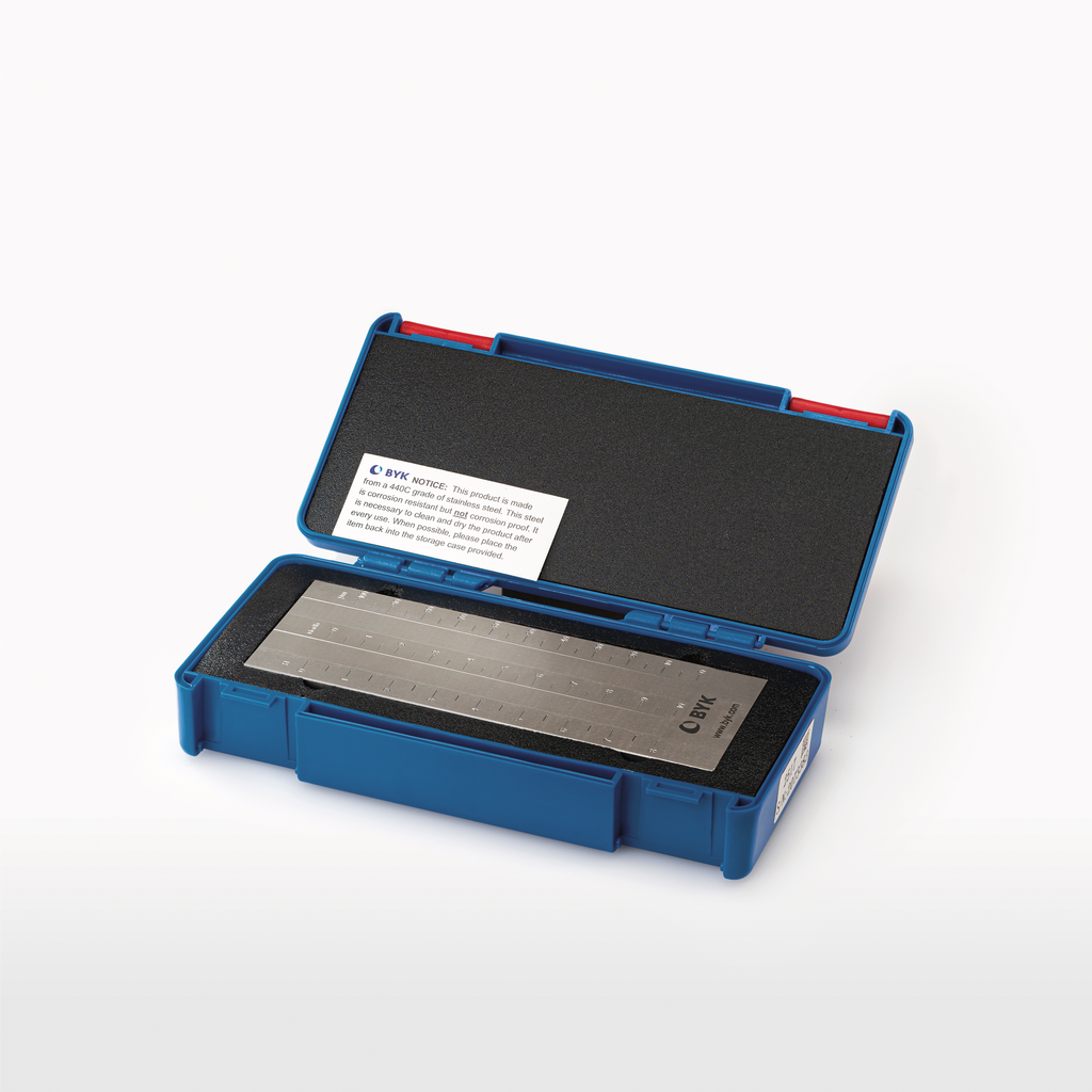 Grind Gages µm, Hegman, North, 2 paths, Article No. 2517,Grind Gage No. 5254-N, Grind gage groove depth range 0-100 µm 0-10 North, case