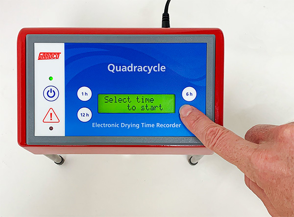 Drying Time Recorder Quadracycle Top View