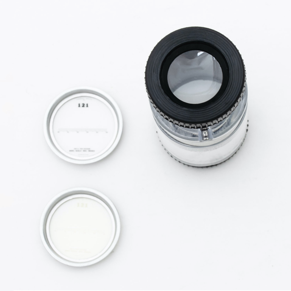 Magnifying Comparator Pocket Model with Reticles Top View
