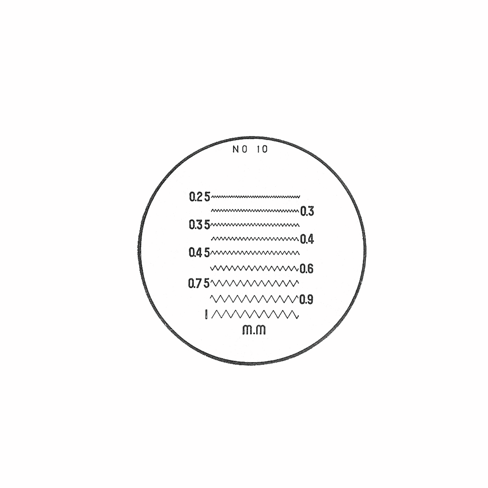 Fowler Optical Comparator Reticle 10