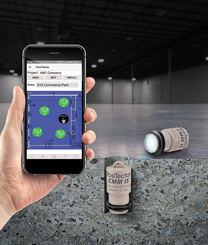 PosiTector CMM IS In Situ Concrete Moisture Meter in Use