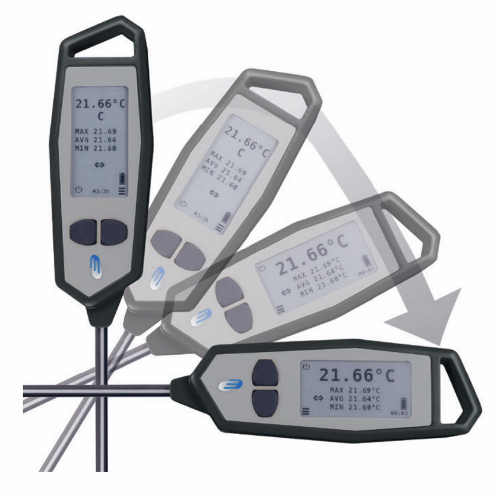 Pt100 Precision Digital Thermometer Rotating Display