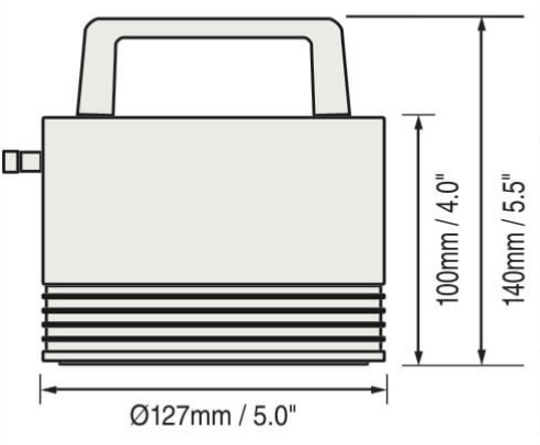 Positector 6000 FNGS Probe Dimensions