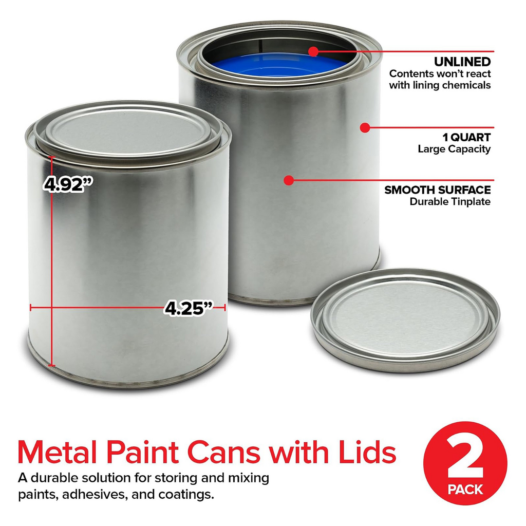 1 Quart Metal Paint Cans Details