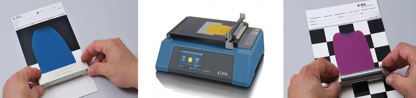 display of various wet film applicators