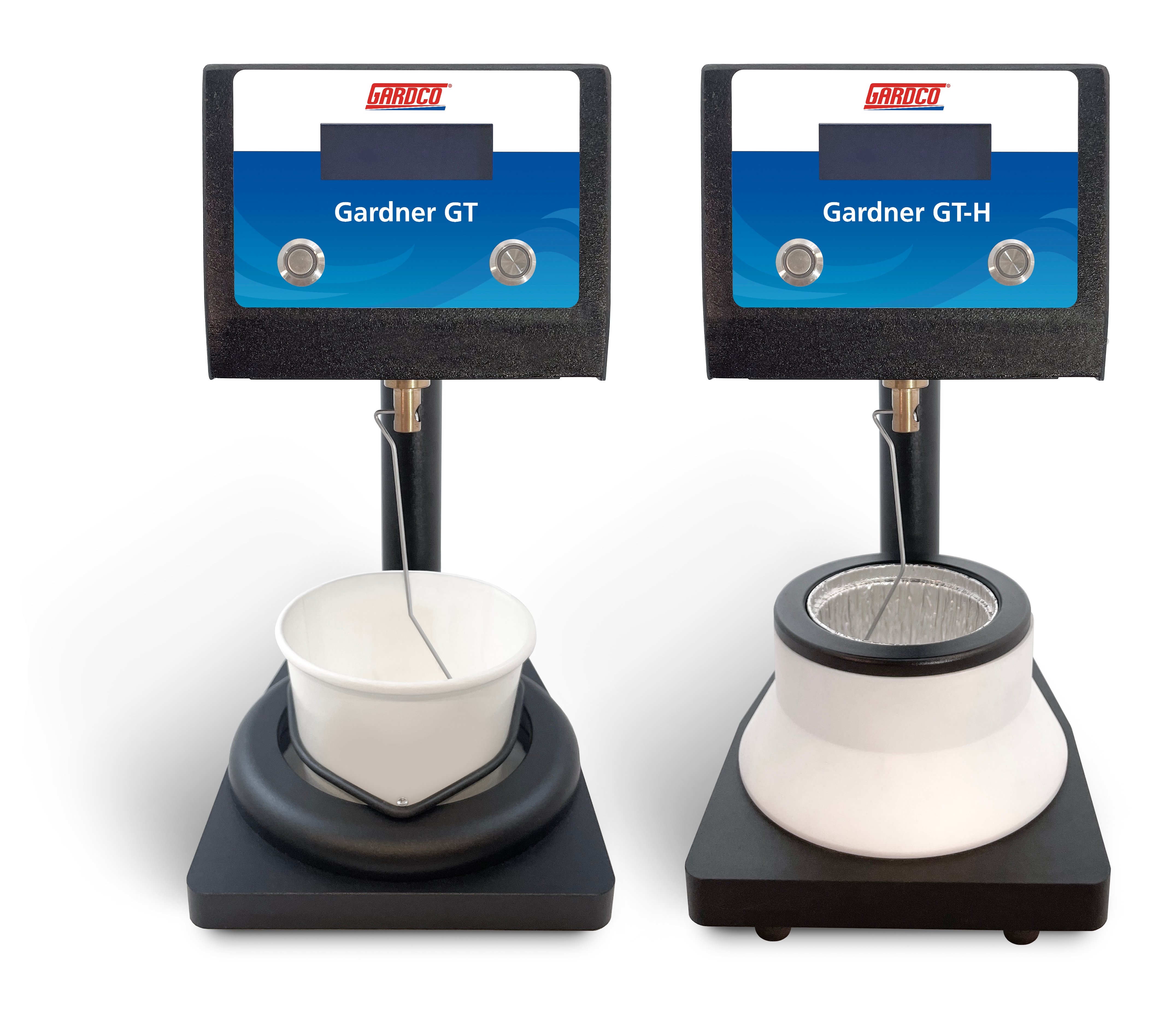 Gardner GT and GT‑H gel timers with sample cups